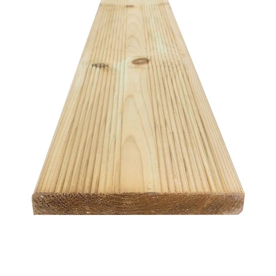 image 1 of Snowdon Timber Treated Reject Extra-Wide Decking Board (T) 27mm (W) 145mm (L) 2.4m - Pack of 8