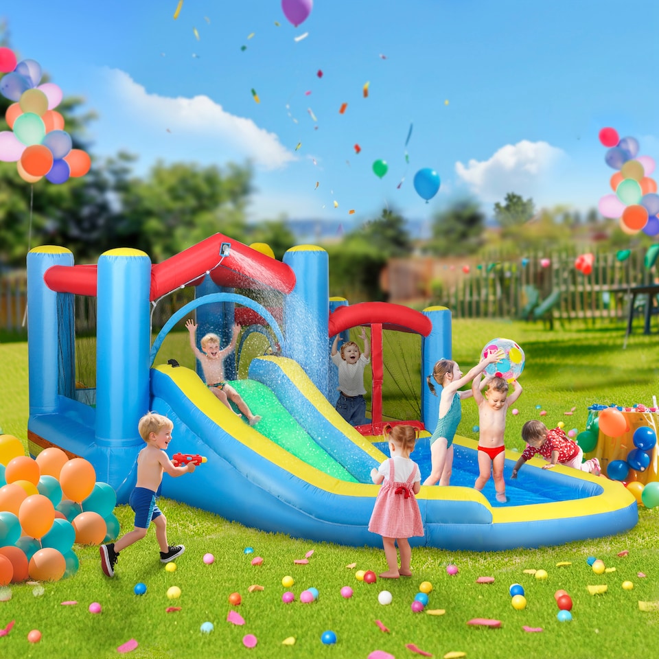 image 1 of AIYAPLAY Inflatable Bouncy Castle with 550W Blower, 385 x 290 x 180 cm
