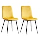 image 4 of MCC Direct Set of 2 Lexi Velvet Fabric Dining Chairs with Metal Legs Yellow