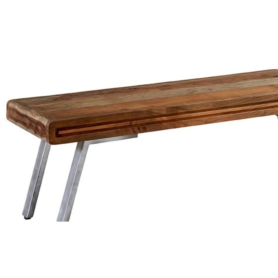 image 1 of Aaron Wood and Metal Dining Bench
