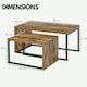 image 7 of Set Of 2 Nesting Tables Industrial Rustic Brown Brown