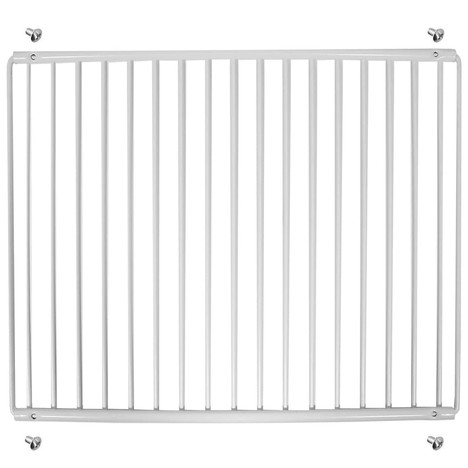 image 1 of SPARES2GO Universal Large Fridge Freezer Shelf Adjustable White Plastic Coated Extendable (Pack of 2 Shelves) White