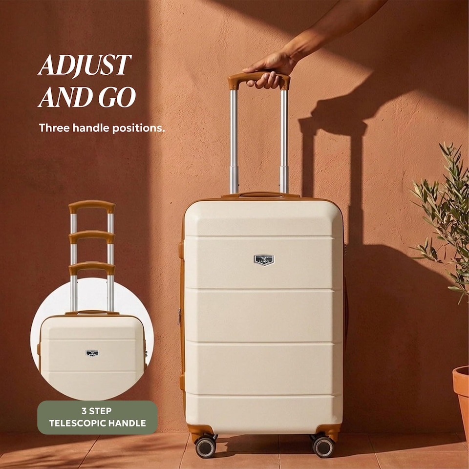 image 1 of Lugg Jetset Lightweight Hard Shell Suitcase ABS 4 Wheels TSA Lock (65x44x25.5cm)