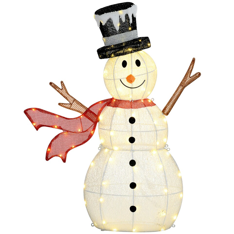 image 1 of Outsunny Lighted Christmas Snowman Waterproof Outdoor Christmas Decorations