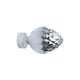 image 2 of 35mm Fixed Length Metal Curtain Pole Set Chrome Acorn Finial 120cm | Silver | Silver