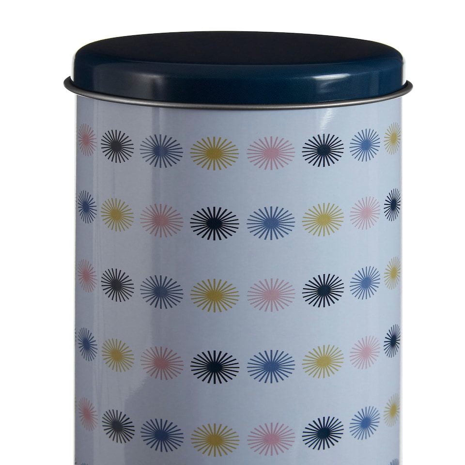 image 1 of Interiors by Premier Round Storage Canister, Decorative Metal Tin With Vintage Print Design, Ideal For Storing Snacks, Biscuits