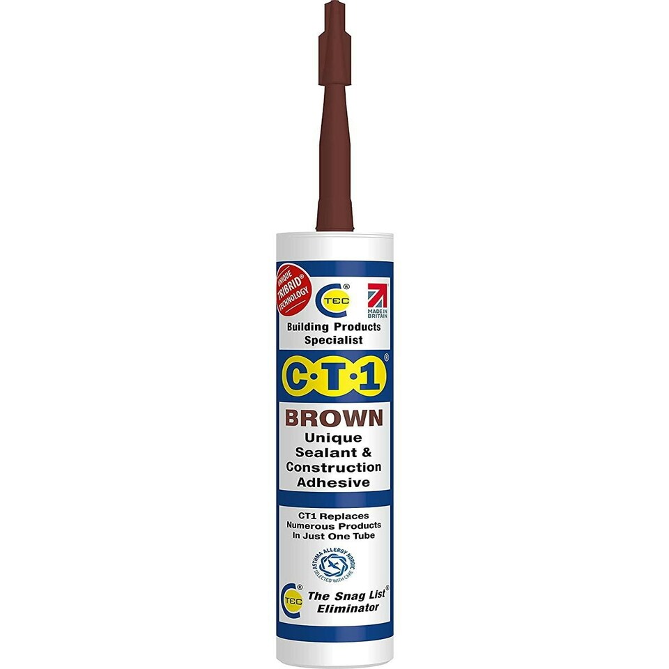 image 1 of CT1 - Brown - Building Sealant & Adhesive Snag Tube for Virtually Any Material Pack of 6