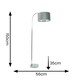 image 3 of ValueLights Curva Chrome Arched Floor Lamp with Grey Velvet and Chrome Inner Lamp Shade