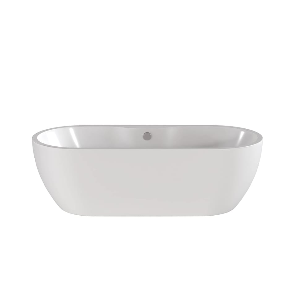 image 1 of Balterley Freestanding Boat Bath: Double-Ended Acrylic Bath with Elegant Curved Design