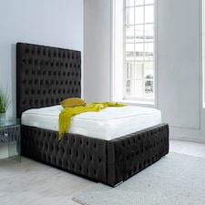 Orella Plush Small Double Bed Frame - Black