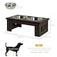 image 7 of PawHut Raised Dog Bowls Pet Feeder Raised Elevated Stainless Steel Food Brown