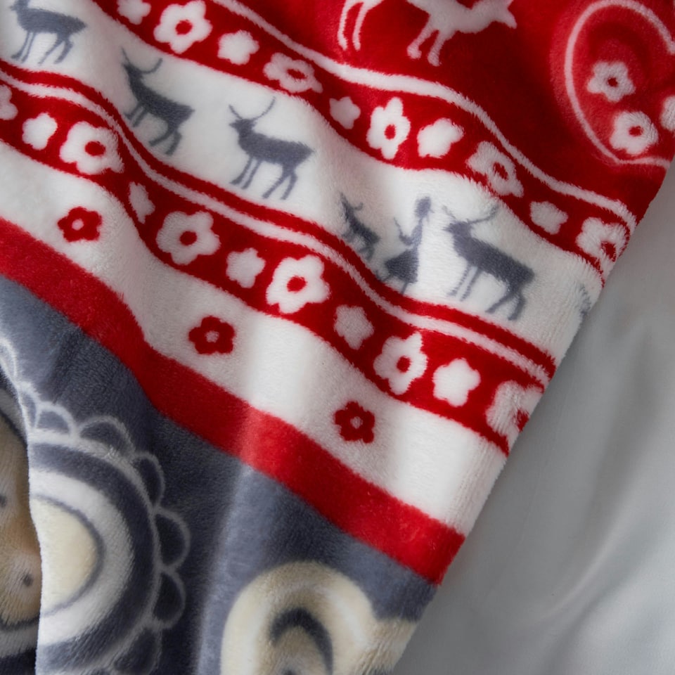 image 1 of BHS Christmas Winter Snow Throw, Red