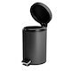 image 5 of Harbour Housewares Round Toilet Brush & Bin Set - Matt Black Black