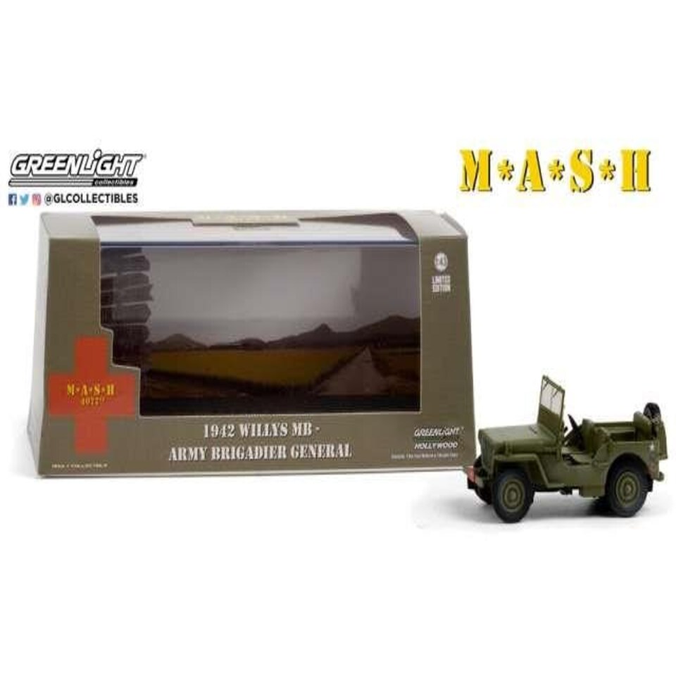 image 1 of M*A*S*H 4077th 1942 Willys MB Army Brigadier General 1:43 Greenlight 86593