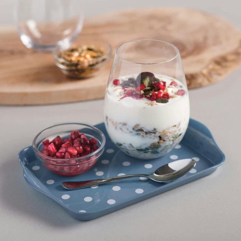 image 1 of Melamine Dotty Tray, Mini Blue | Provence Blue