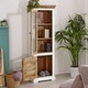image 4 of Milano Solid Mango Wood Bookcase   White | Multi