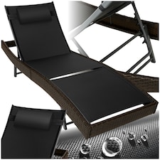 Sun Lounger Moana - weather & UV-resistant, 6 position backrest, removable pillow Brown | Mixed Brown