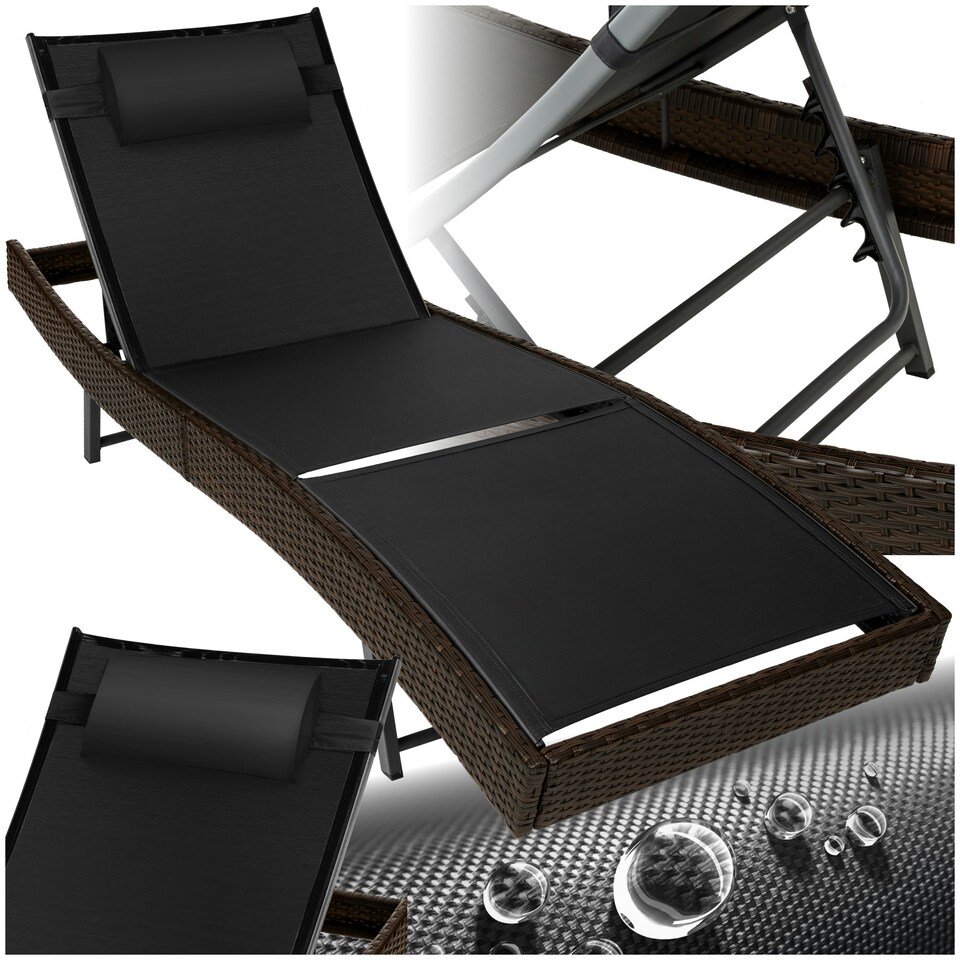 image 1 of Sun Lounger Moana - weather & UV-resistant, 6 position backrest, removable pillow Brown | Mixed Brown