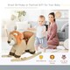 image 3 of HOMCOM Kids Rocking Lion Plush Ride On Seat w/ Sound Button Wood Base Seat Belt