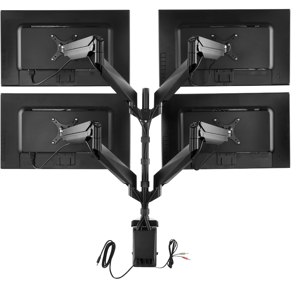 image 1 of Monitor Arm - for 4 screens, swivel arms can be tilted, rotated, and are height-adjustable