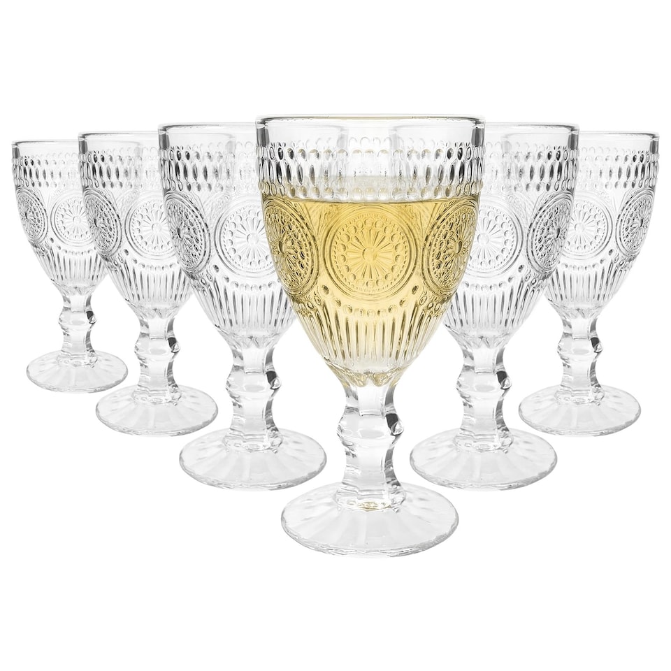 image 1 of Argon Tableware Amore Ribbed Wine Glasses - 310ml | Clear | Clear | 6