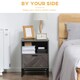 image 3 of HOMCOM Bedside Table, Sofa Side Table W/ Drawer and Shelf Living Room, Bedroom