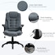 image 8 of Vinsetto High Back Home Office Chair Swivel Linen Fabric Desk Chair, Dark Grey