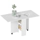 image 1 of HOMCOM Mobile Drop Leaf Dining Table Folding Desk w/ 2 Wheels White