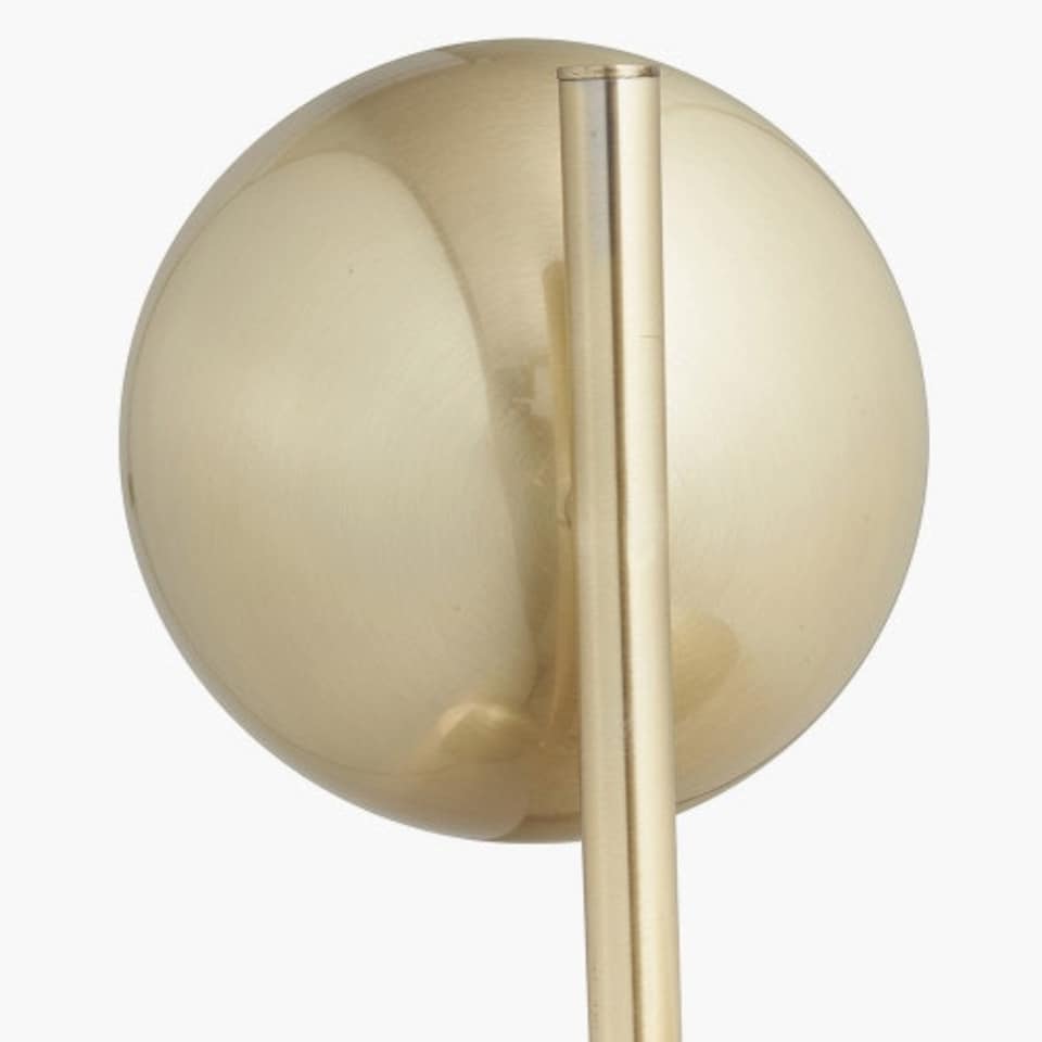 image 1 of Brass Metal and White Orb Dome Floor Lamp