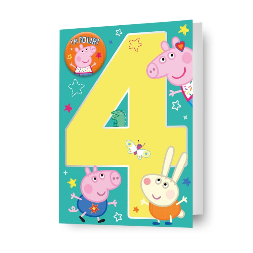 image 1 of Peppa Pig Age 4 Birthday Card