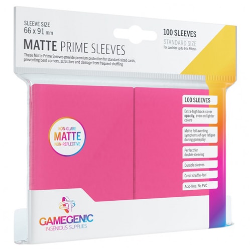 Gamegenic - Matte Prime Sleeves (100) - Pink - Brand New