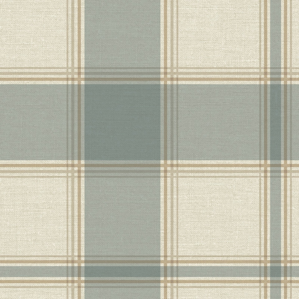 image 1 of Carmella Check Blue Wallpaper Blue
