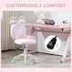 image 8 of HOMCOM Armless Desk Chair Bunny Vanity Chair with Swivel Wheels Colourful Multi