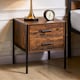 image 1 of Vida Designs Brooklyn 2 Drawer Bedside Cabinet Industrial Cabinet Table Nightstand, Dark Wood