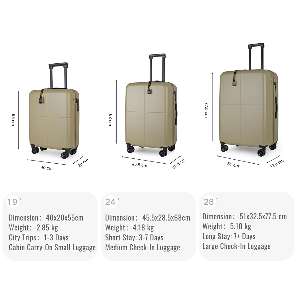 image 1 of Premium 100% Makrolon PC Hardshell Small Carry-On Cabin Suitcase 19’