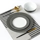 image 2 of 12pc Belmont Black Stripe DESIGN Dinner Set