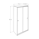 image 7 of Adore Matt White Sliding 2 Door Wardrobe Half Hanging Half Shelves White
