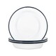 image 1 of Argon Tableware White Enamel Deep Bowls - 19cm - Navy - Pack of 6 Blue