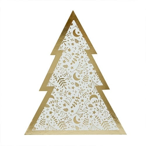 Gold Foil Christmas Tree Patterned Grazing Board 40cm