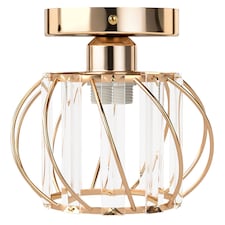 Emitto Crystal Ceiling Light Semi Flush Mount Chandelier Modern Hallway | Gold