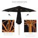 image 4 of Outsunny 3(m) Wooden Garden Parasol Sun Shade Outdoor Umbrella Black