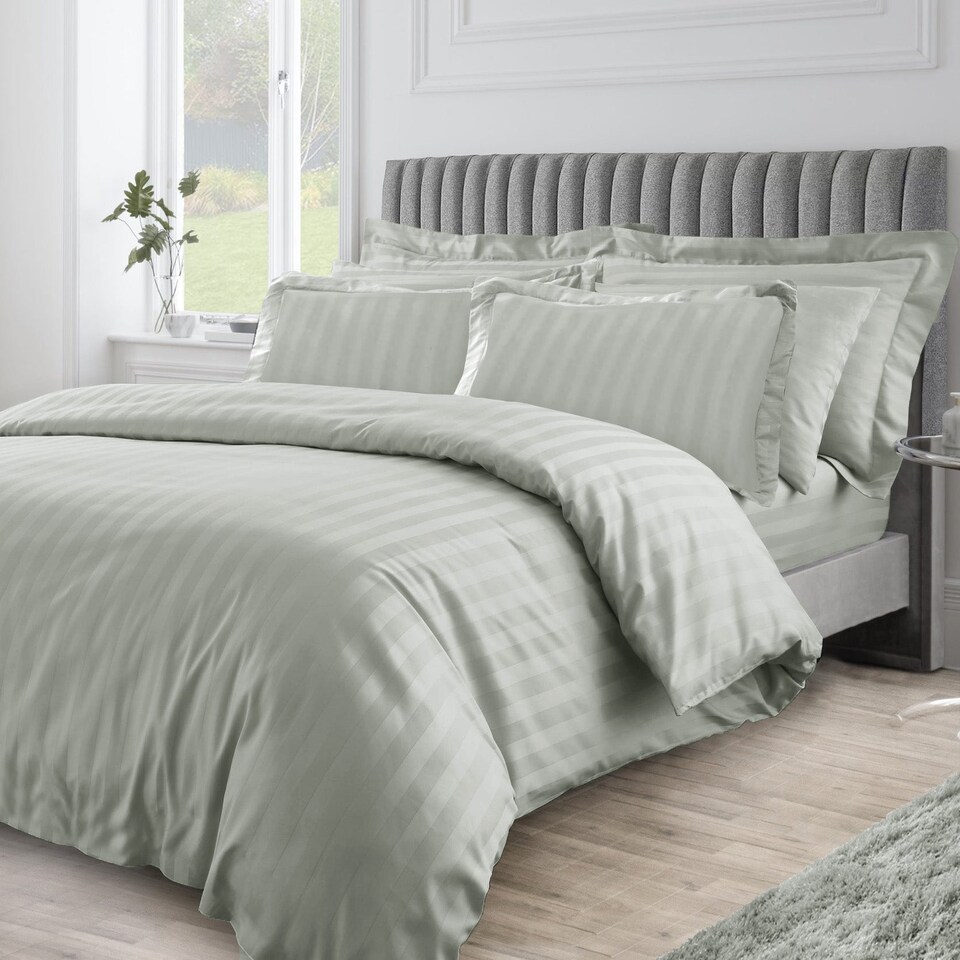 image 1 of Velosso Hilton Stripe Duvet Cover & Pillowcase Set