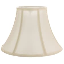 Traditional Empire Shaped 14 Inch Lamp Shade in Rich Silky Cream Cotton Fabric | Cream | Cream | 1