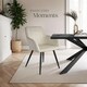 image 9 of Dining Chair Marilyn - with armrests, padded, velvet look, black steel legs | Cream | cream/black | 1