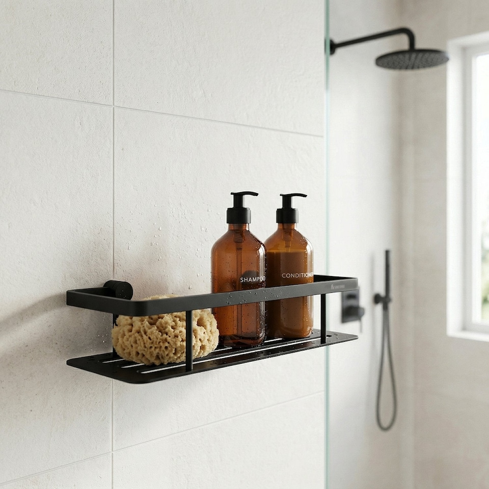 image 1 of Smedbo Matt Black Shower Basket
