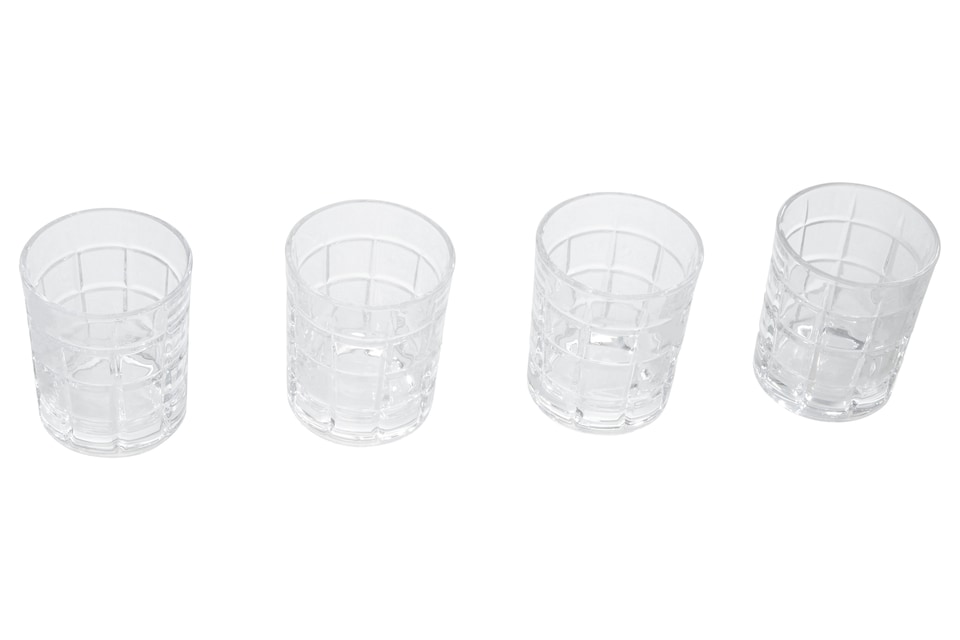 image 1 of Orsina Set of 4 Clear Drinking Glass Tumblers, Classic Crystal Whiskey Glasses with Sturdy Base, Drinking Glasses