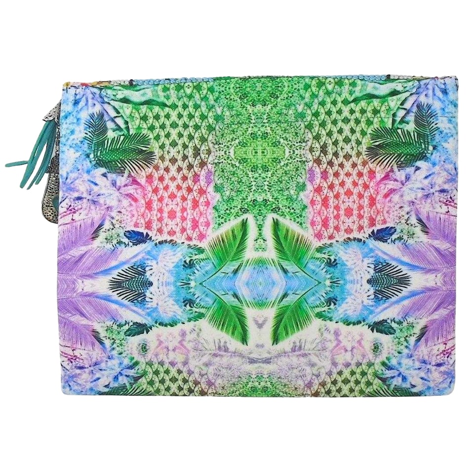 image 1 of Inoa Palm Leaf Clutch Bag | Green | Green | One Size | 1