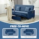 image 4 of HOMCOM Reversible L-Shaped Sectional Sofa Bed with Cushions, Blue 