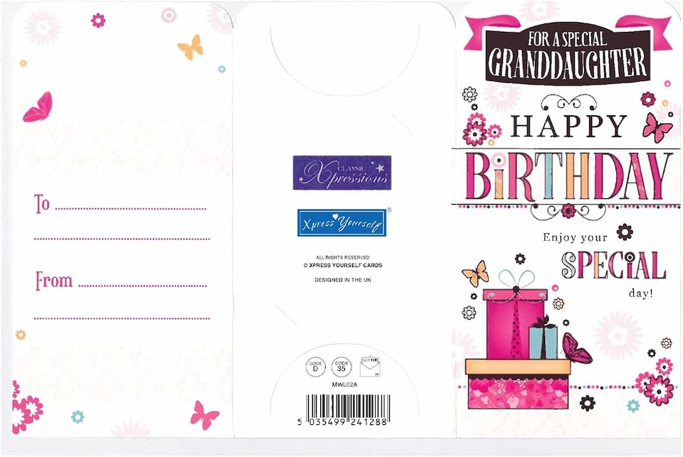 image 1 of For a Special Granddaughter Birthday Luxury Gift Money Wallet Card