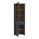 image 3 of Bohol Narrow Display Cabinet inc. 2x LED Lights in Riviera Oak/Navy